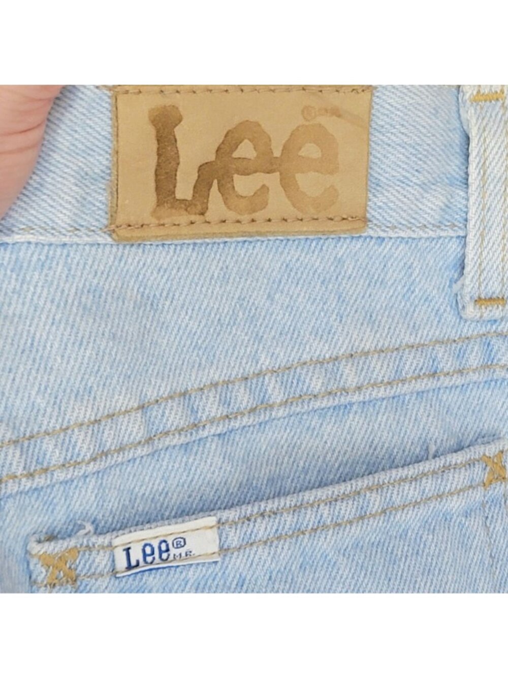 Lee Jeans 27 X 30 Vintage 90s Light Wash Denim High Rise Straight Leg Child 16 - Picture 12 of 16